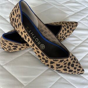 Rothy’s The Pointe Ballet Flat Shoes Animal Print Size 8 Women’s